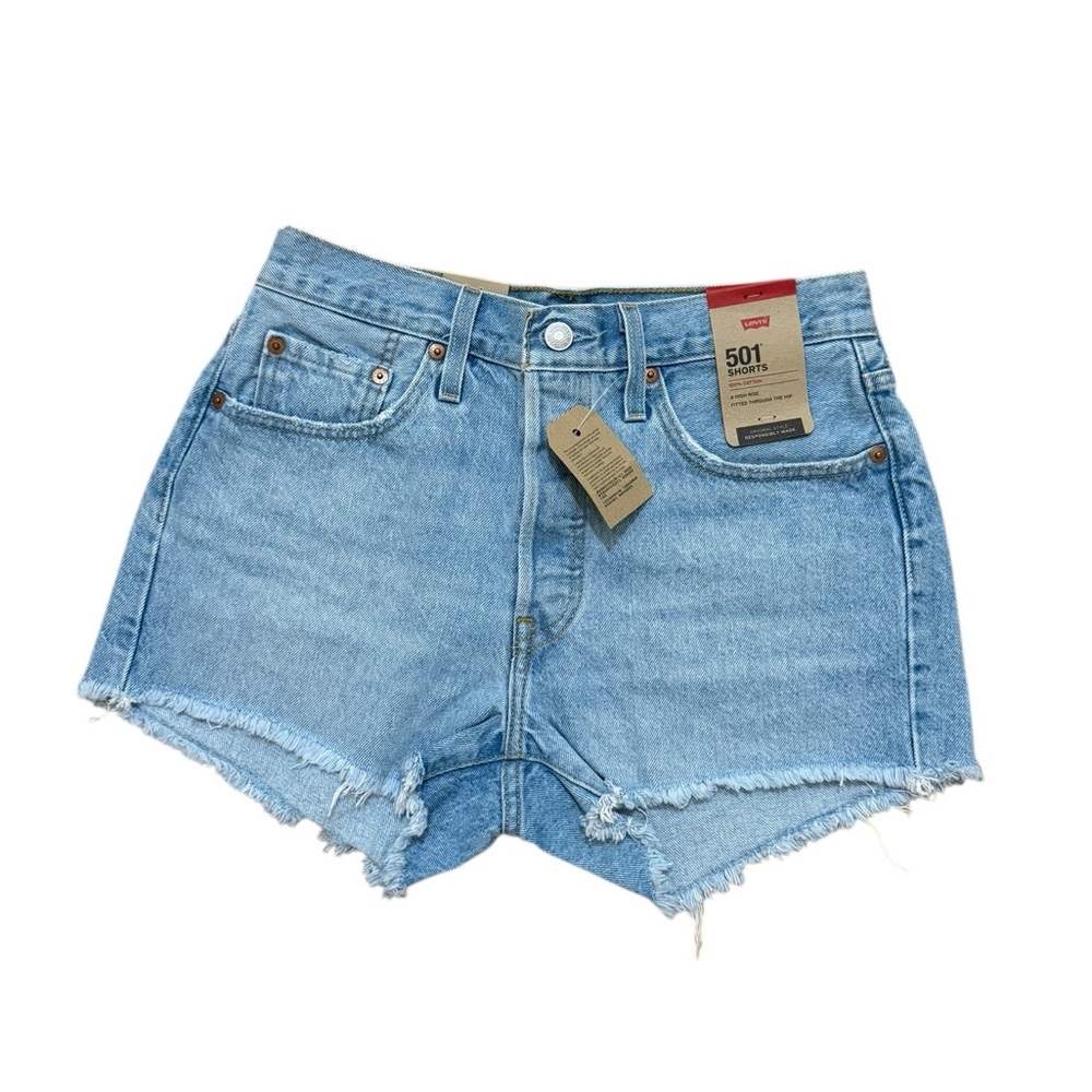 Levi's Light Blue Denim Women's Shorts - Picture 3 of 5